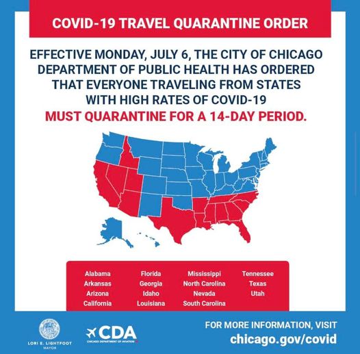 Travel Alert: Travelers Arriving from 15 States Must Self-Quarantine
