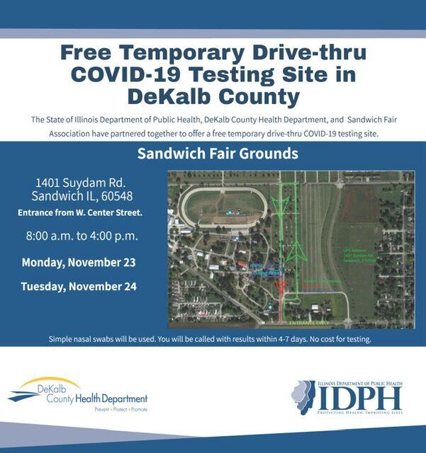 Free COVID-19 Testing Site Sandwich Fair Grounds Coming