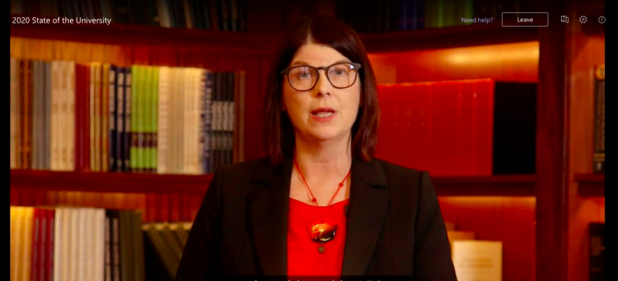 Freeman reflects on fall semester during university address