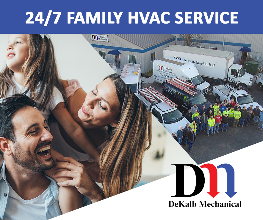 DeKalb Mechanical offers 24/7 emergency service in electrical, HVAC, and plumbing services