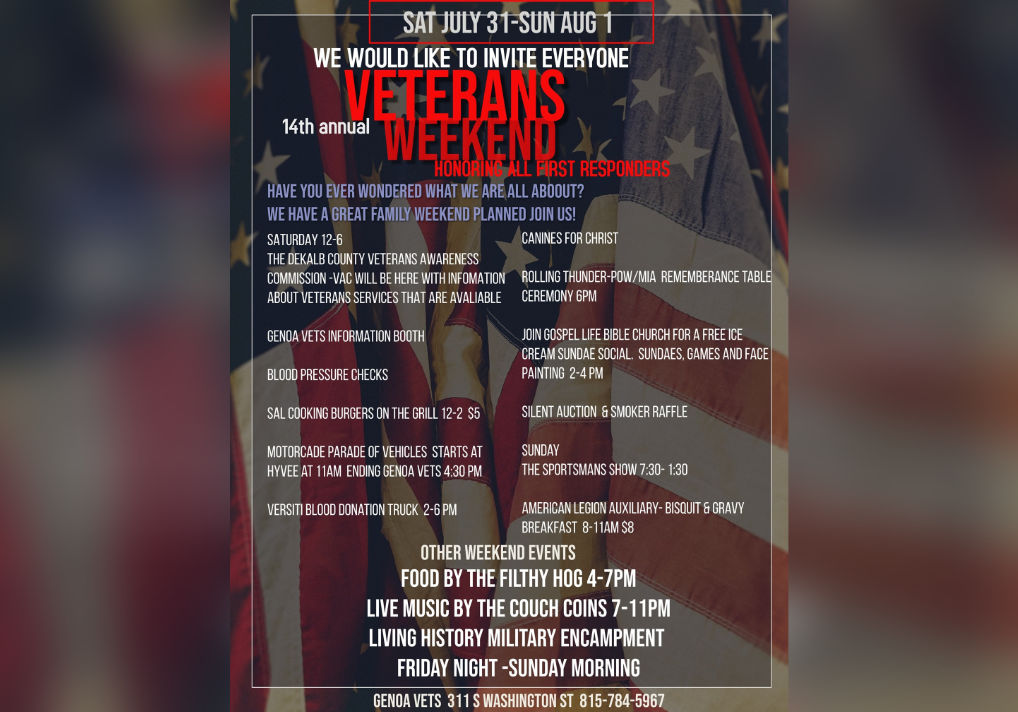 14th Annual Veterans Weekend Schedule Banner