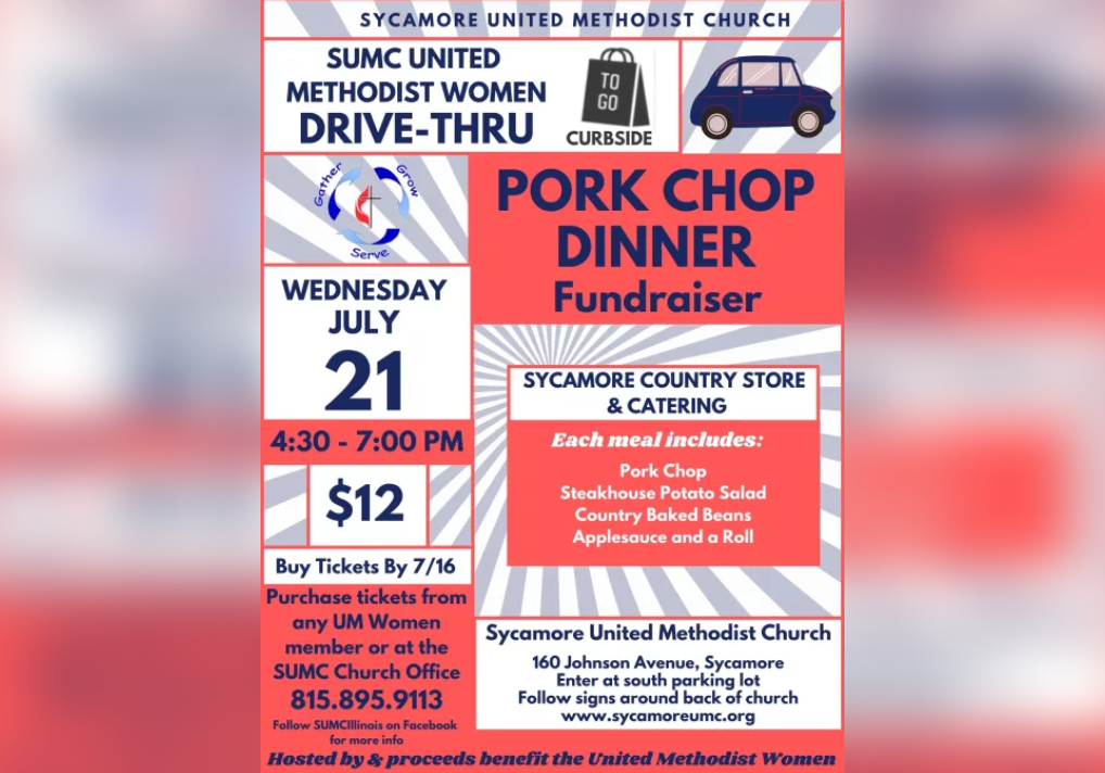 United Methodist Women Pork Chop Drive-Thru Dinner Fundraiser